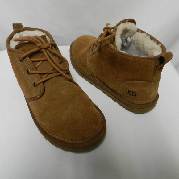 UGG Neumel Suede Chukka ankle lace up boots Shearling lined Men Casual Size Sz 9 - Picture 1 of 13